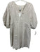 Scarlett Poppies Size Medium Beige Linen Long puff sleeve Metallic Thread Dress Beige / Medium