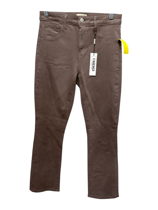 L'agence Size 27 Taupe Cotton Blend Mid Rise Faux Pockets Kick Flare Jeans Taupe / 27