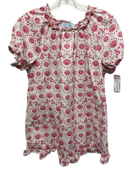 Hill House Size S White, Red, Pink Cotton Short Puff Sleeve Seashell Print Dress White, Red, Pink / S