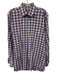 Peter Millar Size L White, Blue & Purple Cotton Plaid Men's Long Sleeve Shirt White, Blue & Purple / L
