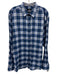 Boss Size XXL Blue, White & Gray Cotton Plaid Button Down Long Sleeve Shirt Blue, White & Gray / XXL