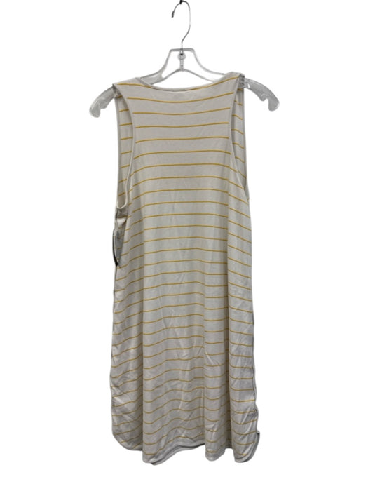 Lake Size S White & yellow Pima Cotton Striped Sleeveless 1/2 Button Dress White & yellow / S