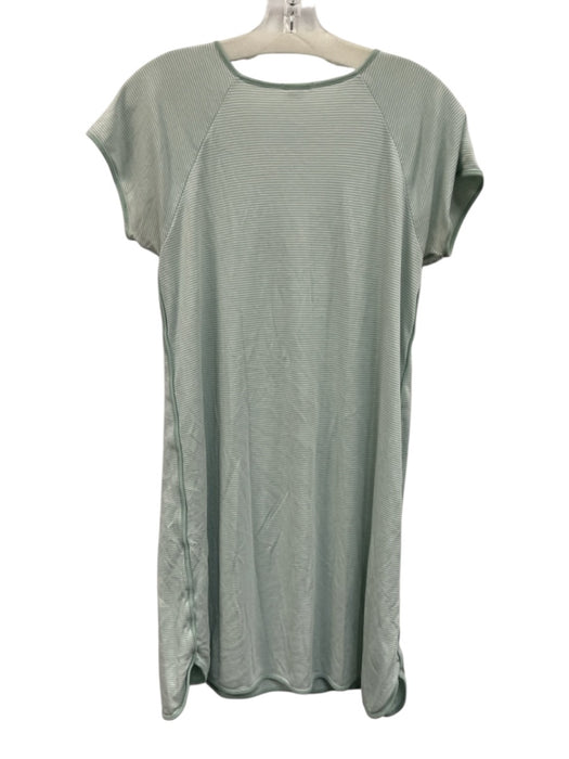 Lake Size S Mint Green & White Pima Cotton Striped Short Sleeve 1/2 Button Dress Mint Green & White / S