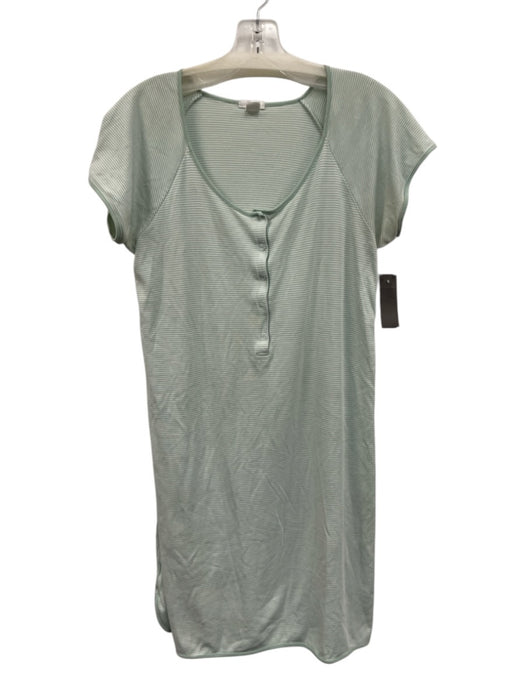 Lake Size S Mint Green & White Pima Cotton Striped Short Sleeve 1/2 Button Dress Mint Green & White / S