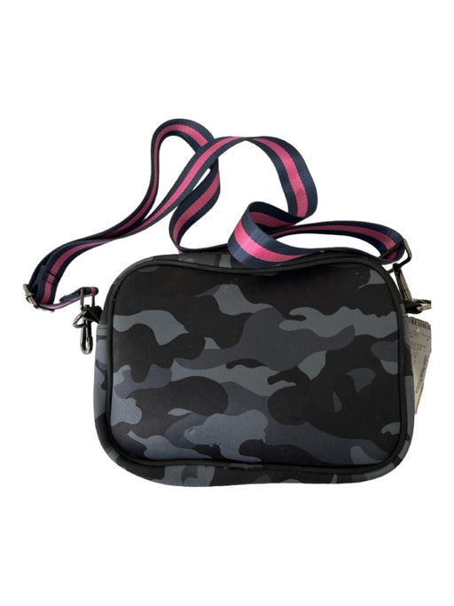 Haute Shore Gray, Pink & Blue Neoprene Top Zipper Camoflage Adjustable Strap Bag Gray, Pink & Blue