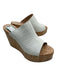 Stuart Weitzman Shoe Size 7 White & Beige Reptile Embossed Cork Heel Wedges White & Beige / 7