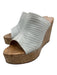 Stuart Weitzman Shoe Size 7 White & Beige Reptile Embossed Cork Heel Wedges White & Beige / 7