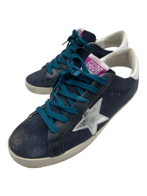 Golden Goose Shoe Size 37 Navy Green & White Leather round toe lace up Sneakers Navy Green & White / 37