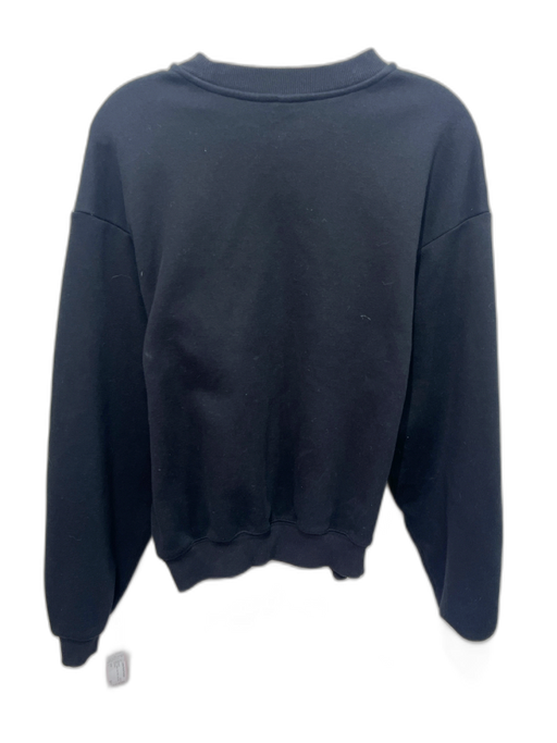 SKIMS Size L Black Cotton Crew Neck Long Sleeve Sweatshirt Black / L