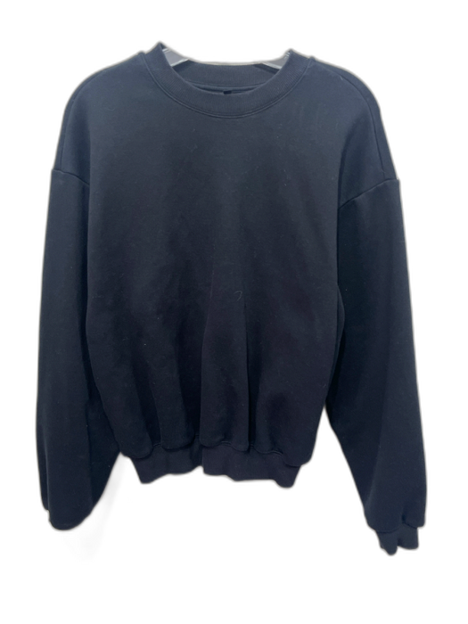 SKIMS Size L Black Cotton Crew Neck Long Sleeve Sweatshirt Black / L