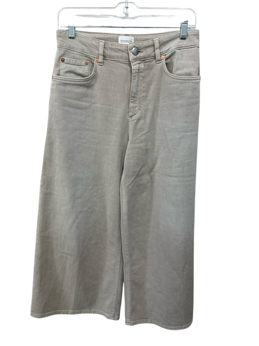 Closed Size 24 Beige Cotton Blend High Rise Crop Wide Leg Jeans Beige / 24