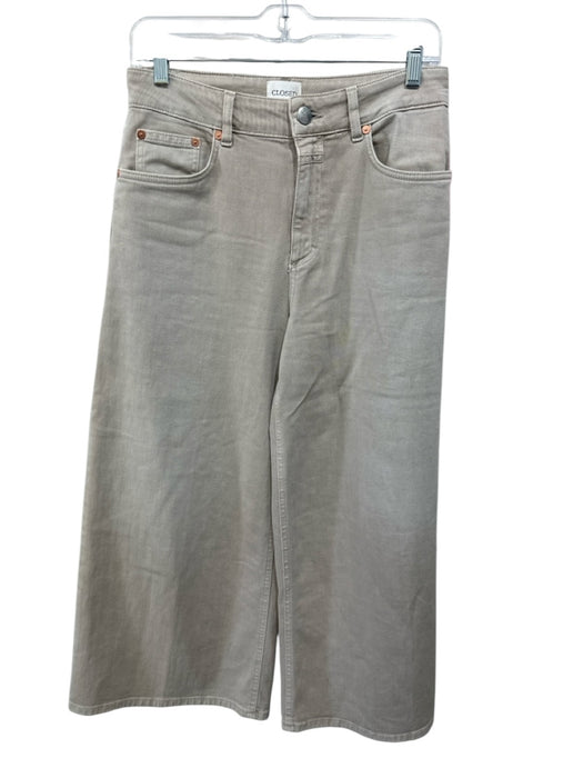 Closed Size 24 Beige Cotton Blend High Rise Crop Wide Leg Jeans Beige / 24