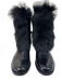 Via Spiga Shoe Size 7 Black Leather & Fur Fabric Block Mid Calf Boots Black / 7
