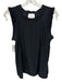 Cinq a Sept Size XS Black Silk Scalloped Cap Sleeve Top Black / XS