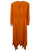 Veronica Beard Size 4 Orange Silk & Viscose Long Sleeve Sheer Buttons Maxi Dress Orange / 4