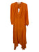 Veronica Beard Size 4 Orange Silk & Viscose Long Sleeve Sheer Buttons Maxi Dress Orange / 4