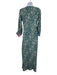 Natalie Martin Size XS White & Blue Silk Long Sleeve All Over Print Wrap Dress White & Blue / XS