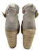 Chloe Shoe Size 37 Gray & Beige Suede Wedge Espadrille Ankle Buckle Sandals Gray & Beige / 37