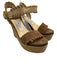 Jimmy Choo Shoe Size 37.5 Brown & Beige Suede Espadrille Platform Wedge Sandals Brown & Beige / 37.5