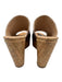 Stuart Weitzman Shoe Size 7 Brown, Black & Beige Leather & Cork Peep Toe Sandals Brown, Black & Beige / 7