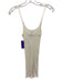 Beautiful People Size L White Cotton Blend Spaghetti Strap Ribbed Tank Top White / L