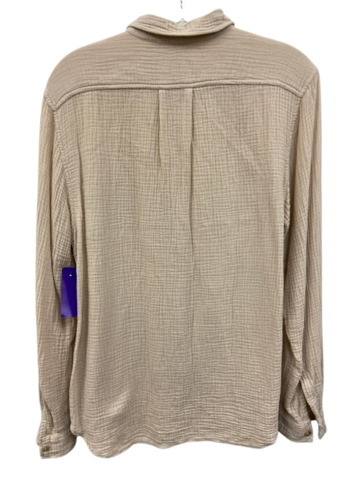 Closed Size S Blush Pink Cotton Collar Neck Button Down Crinkled Long Sleeve Top Blush Pink / S