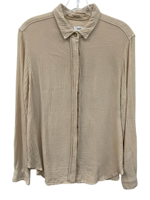 Closed Size S Blush Pink Cotton Collar Neck Button Down Crinkled Long Sleeve Top Blush Pink / S