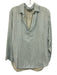 American Colors Size S Light Blue Cotton Collar Neck V Neck High Low Top Light Blue / S