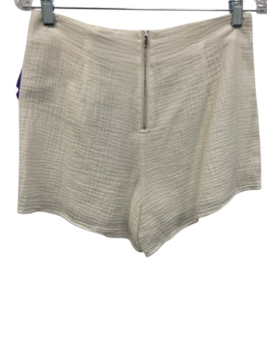 Sundays Size S Cream White Cotton Collar Neck Button Down Short Sleeve Skirt Set Cream White / S