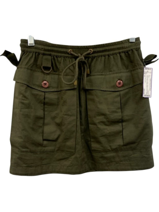Love The Label Size S Olive Green Cotton Elastic & Drawstring Waist Tassel Skirt Olive Green / S