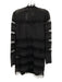 Frame Size S Black Polyester Lace mock neck Tiered Lace & Pleated Detail Dress Black / S