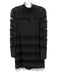 Frame Size S Black Polyester Lace mock neck Tiered Lace & Pleated Detail Dress Black / S
