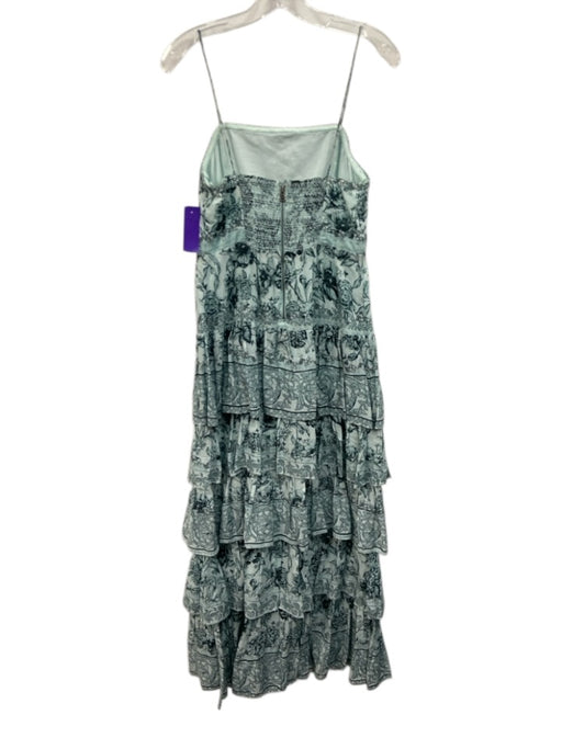 Alice & Olivia Size S Teal Blue Cotton Square Neck Spaghetti Strap Dress Teal Blue / S