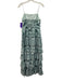 Alice & Olivia Size S Teal Blue Cotton Square Neck Spaghetti Strap Dress Teal Blue / S