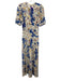 Ulla Johnson Size 8 White, Blue & Multi Silk Crew Neck Back Button Dress White, Blue & Multi / 8