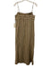 Staud Size M Brown & Gray Linen Square Neck Spaghetti Strap Side Zip Dress Brown & Gray / M