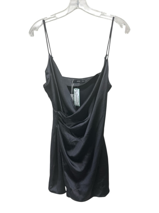 MNG Size 6 Dark Grey Polyester Adjustable Strap Cowl Neck Mini Cross Front Dress Dark Grey / 6