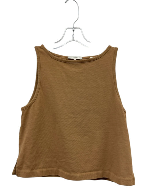 Vince Size M Tan Cotton Sleeveless Top Tan / M