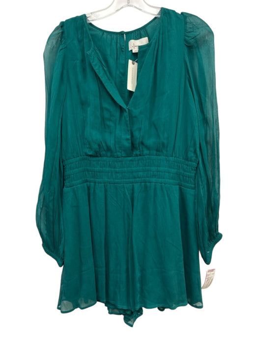 Anthropologie Size S Teal Viscose Long Sleeve Romper Teal / S