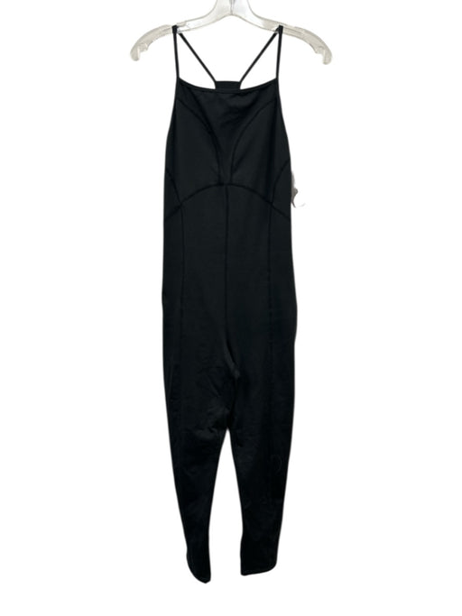 Free People Movement Size L Black Polyester Sleeveless Jumpsuit Black / L