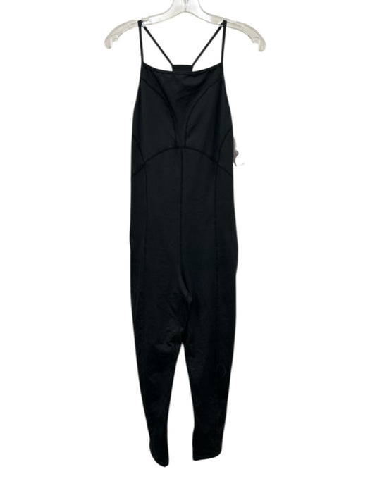 Free People Movement Size L Black Polyester Sleeveless Jumpsuit Black / L