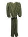 Treasure & Bond Size S Green Tencel & Cotton Puff Half Sleeve V Neck Jumpsuit Green / S