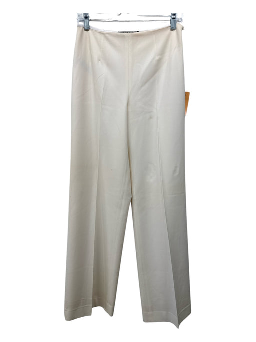 Ralph Lauren Size 8 Cream Wool Blend Zip & Hook Closure Trouser Pants Cream / 8