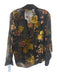 L'agence Size XS Black, Pink, Yellow Nylon Blend Long Sleeve Floral Sheer Top Black, Pink, Yellow / XS