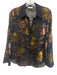 L'agence Size XS Black, Pink, Yellow Nylon Blend Long Sleeve Floral Sheer Top Black, Pink, Yellow / XS