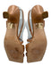 Alohas Shoe Size 37 Tan Brown Leather Upper Toe Strap Square Toe Sandals Tan Brown / 37