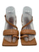 Alohas Shoe Size 37 Tan Brown Leather Upper Toe Strap Square Toe Sandals Tan Brown / 37