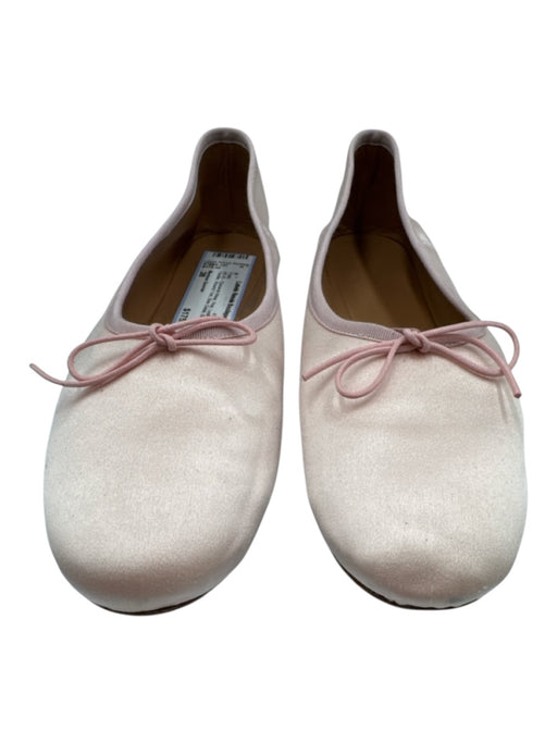 Mansur Gavriel Shoe Size 38 Pink Leather & Textile Round Toe Bow Detail Flats Pink / 38