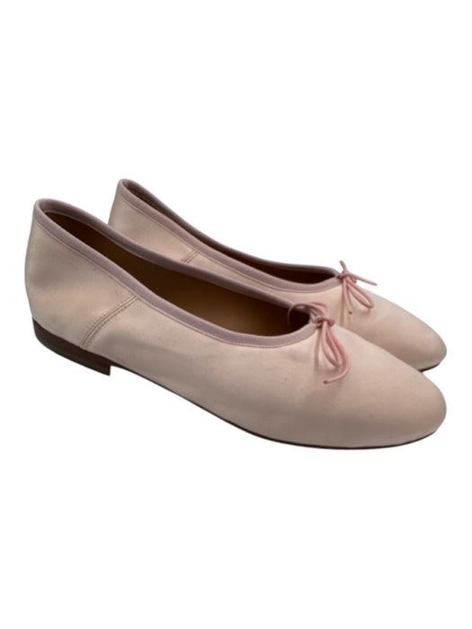 Mansur Gavriel Shoe Size 38 Pink Leather & Textile Round Toe Bow Detail Flats Pink / 38
