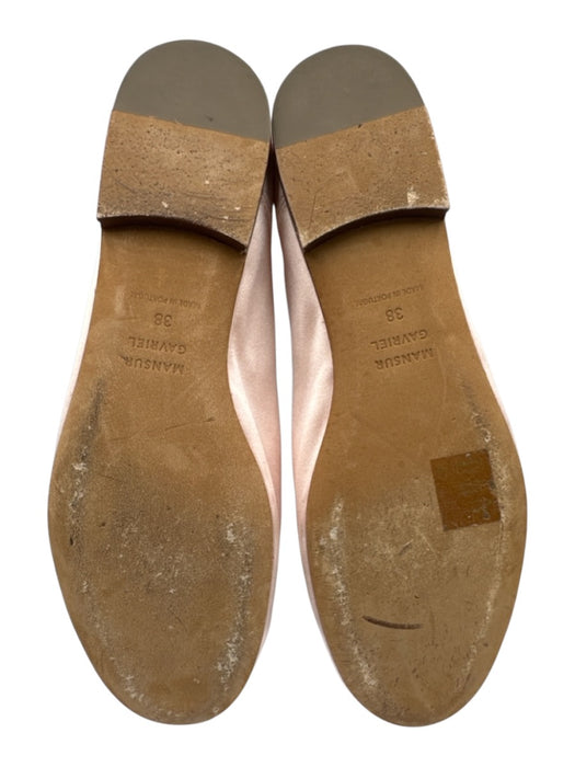 Mansur Gavriel Shoe Size 38 Pink Leather & Textile Round Toe Bow Detail Flats Pink / 38